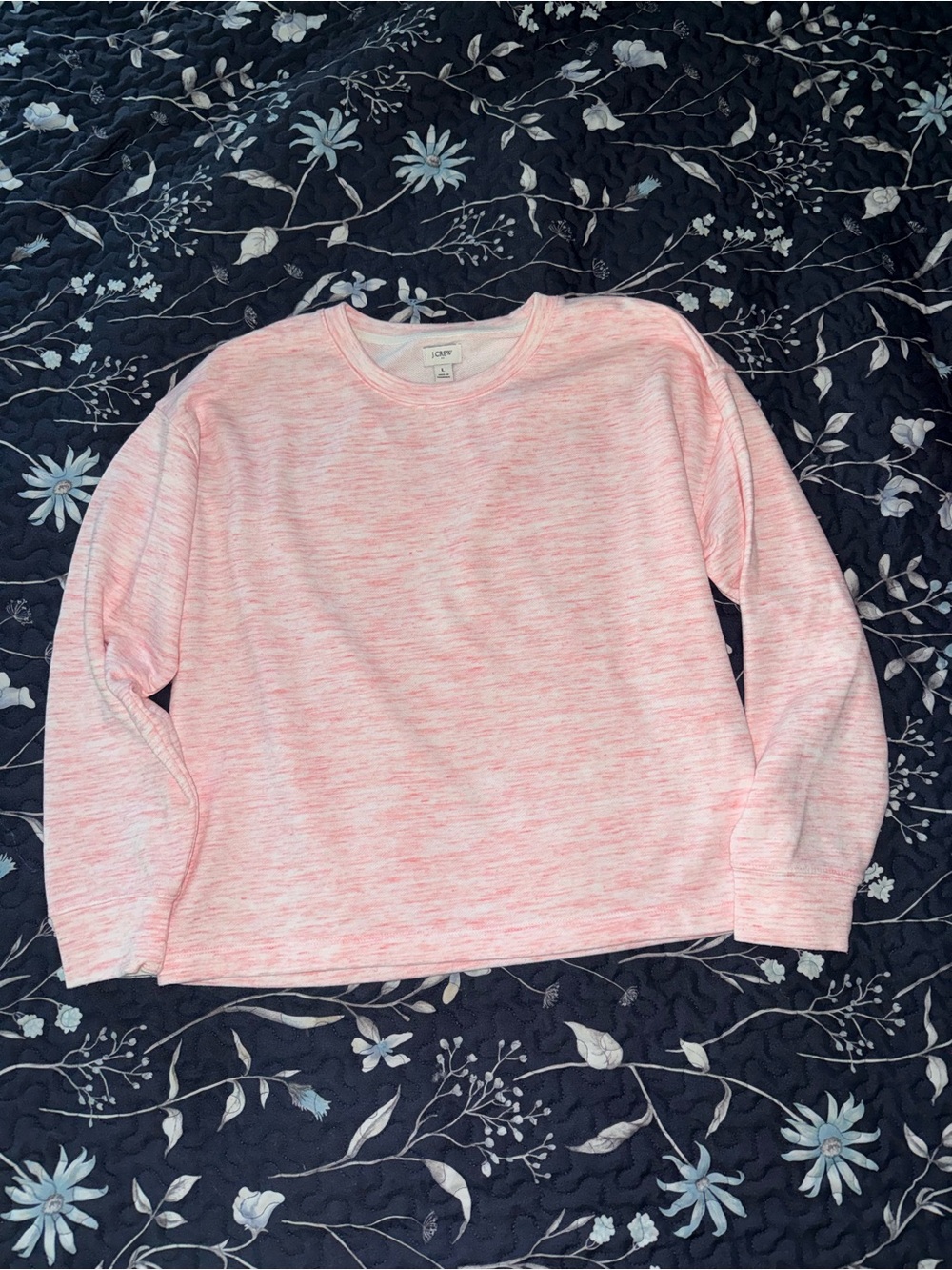 J. Crew Heathered Light Pink Crewneck Sweatshirt